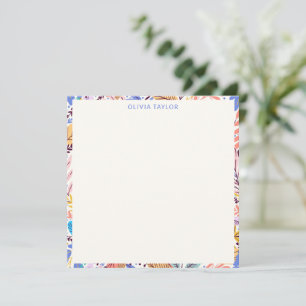 Cartão De Notas Papelaria Personalizada com Borda Botânica Colorid
