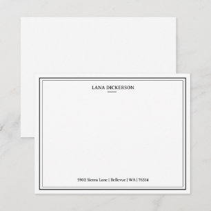 Cartão De Notas Papelaria Personalizada com Borda Dupla Elegante P