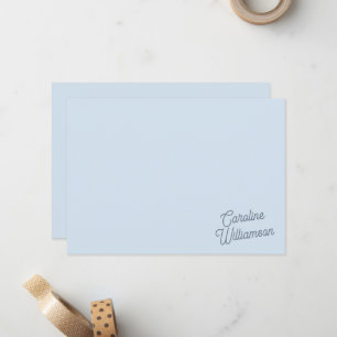 Cartão De Notas Papelaria Personalizada com Roteiro Azul Minimalis