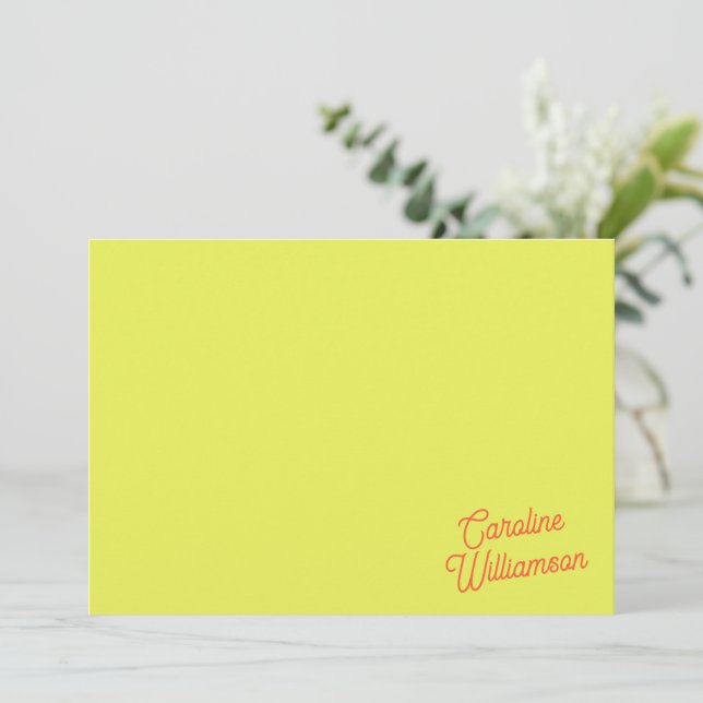 Cartão De Notas Papelaria Personalizada com Rótulo Moderno Chartre (Em pé/Frente)