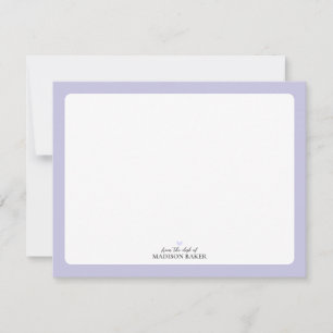 Cartão De Notas Papelaria Personalizada Coração Simples Roxo