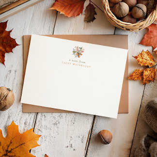 Cartão De Notas Papelaria Personalizada de Aquarela de Outono com