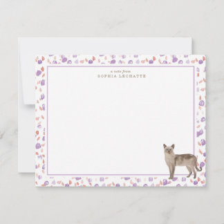 Cartão De Notas Papelaria Personalizada de Gato Tonkinês