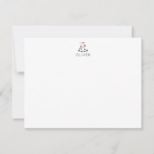 Cartão De Notas Papelaria Personalizada de Vaca Bebê Crianças Flat