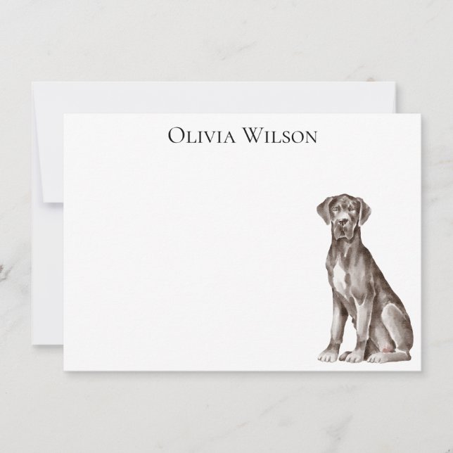 Cartão De Notas Papelaria personalizada do Great Dane  (Frente)