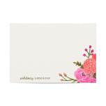 Cartão De Notas Papelaria Personalizada do Jardim Vintage<br><div class="desc">Mão pintada de rosa e design floral vermelha por Shelby Allison.</div>