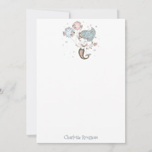 Cartão De Notas Papelaria Personalizada do Sereia Fish Kid