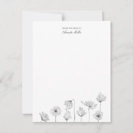 Cartão De Notas Papelaria Personalizada Flor de Papoula Nota