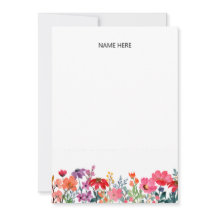 Papelaria personalizada floral de jardim colorido