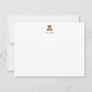 Cartão De Notas Papelaria Personalizada Infantil Ursinho