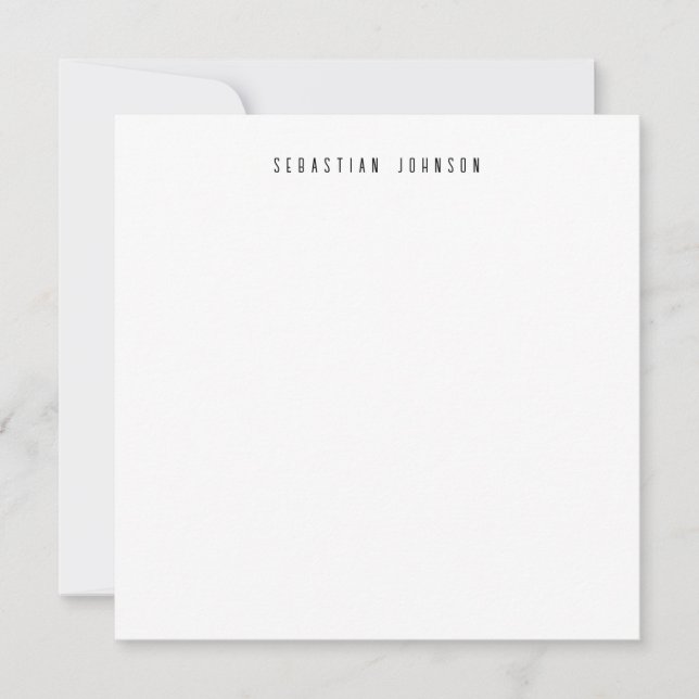 Cartão De Notas Papelaria Personalizada Minimalista Moderna com No (Frente)