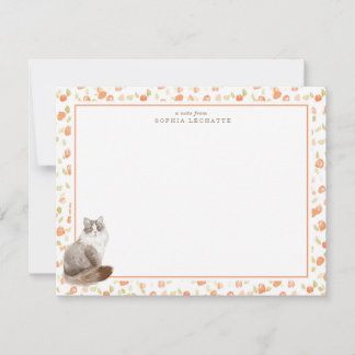 Cartão De Notas Papelaria Personalizada para Cat Siberiana