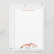 Papelaria Personalizada Raposa Vermelha