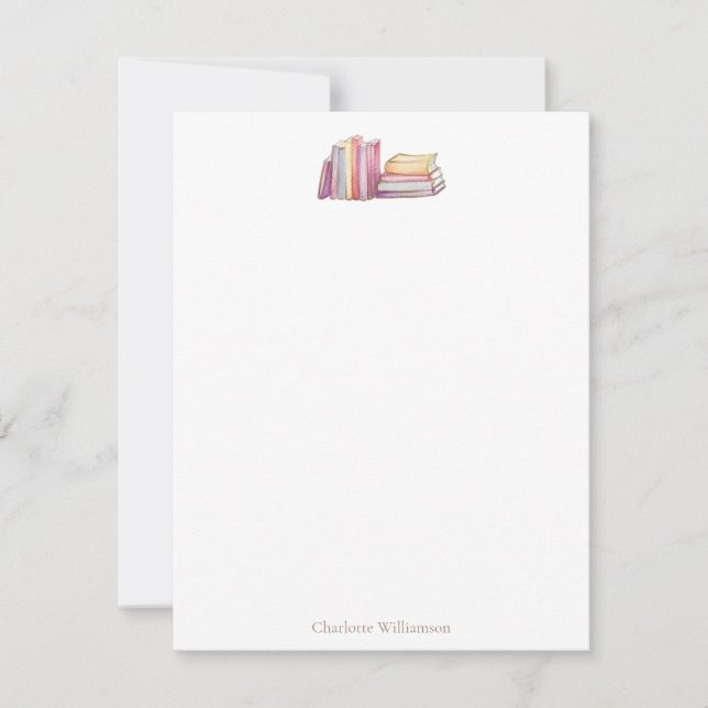 Cartão De Notas Papelaria Personalizada Tema Livros Amados (Frente)
