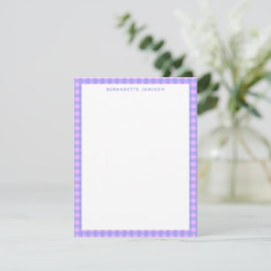 Cartão De Notas Papelaria Personalizada Xadrez Rosa Roxo Fofa
