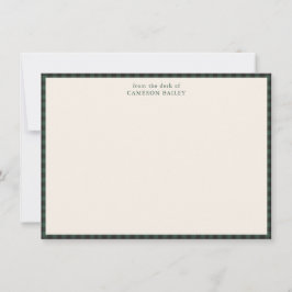 Cartão De Notas Papelaria Personalizada Xadrez Verde Búfalo