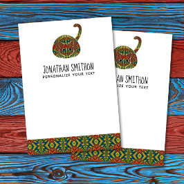 Cartão De Notas Papelaria Pessoal Gatinho Animal Engraçado Chic