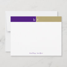 Papelaria Pessoal Monograma Roxo Dourado Inicial