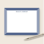 Cartão De Notas Papelaria Profissional de 2 Tons Azul Marinho para<br><div class="desc">Este design apresenta uma moldura com duas tonalidades e espaço para um nome. Clique no botão personalizar se você gostaria de mover/dimensionar as imagens e modificar ainda mais o texto! Variações deste design, cores adicionais, bem como produtos coordenados estão disponíveis em nossa loja, zazzle.com/store/doodlelulu. Entre em contato conosco se você...</div>