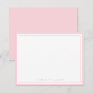 Cartão De Notas Papelaria Simples Básica com Borda Rosa