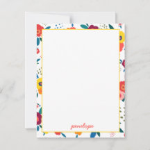 Papoila Floral em Coral Personalizada