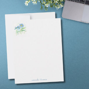 Cartão De Notas Papoula Azul do Himalaia com Beija-flor Personaliz