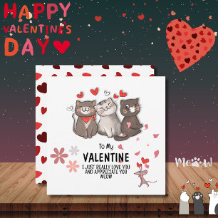 Cartão De Notas Para o Meu Valentino Meow