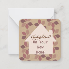 Cartão De Notas Parabéns na sua nova placa Home Note: