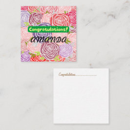 Cartão De Notas Parabéns Padrão floral colorido moderno