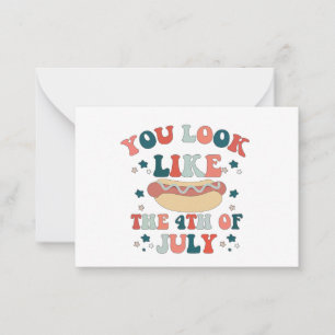 Cartão De Notas Pareces O Patriótico Do Cão Quente De 4 De Julho
