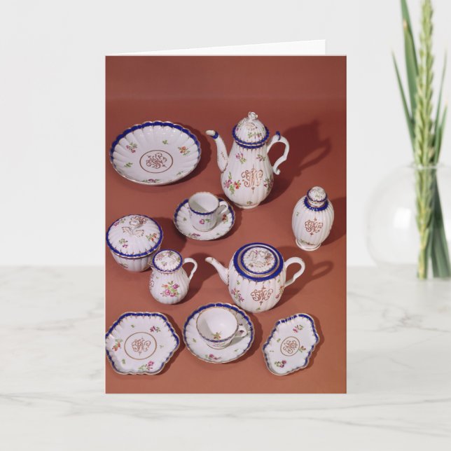 Cartão De Notas Parte de um serviço de chá monogrammed de (Frente)