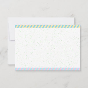 Cartão De Notas Páscoa Simples Purpurina de Pintura em Branco