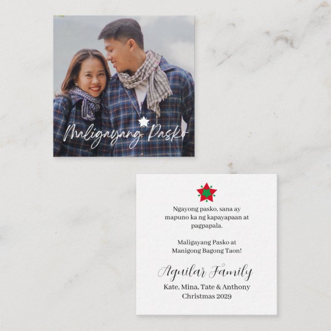 Cartão De Notas Paskong Pinoy Maligayang Pasko Parol (Frente/Verso)