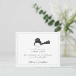 Cartão De Notas Pássaro bonito B/W - Casamento Elegante Simples Ob