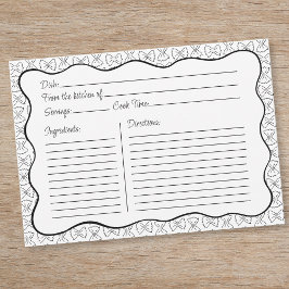 Cartão De Notas Pasta Padrão Chic Black & White Wavy Recipiente