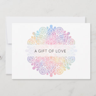 Cartão De Notas *~* Pastel Watercolor Rainbow Mandala Espiritual