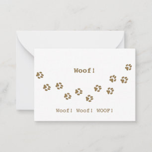 Cartão De Notas Pata de Cachorro Castanho Imprime a Bonita Persona