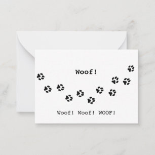 Cartão De Notas Pata de Cão Imprime a Bonita Personalizada do Prop