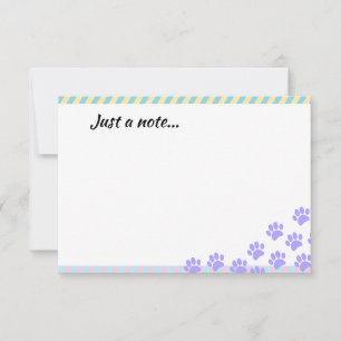 Cartão De Notas Patas de Cachorrinho de Páscoa Apenas uma Nota