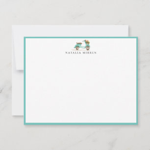 Cartão De Notas Patinete floral da aguarela