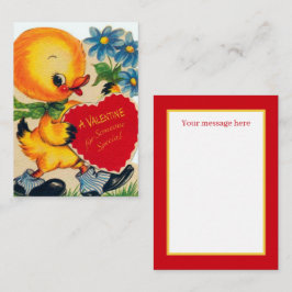 Cartão De Notas pato retro vintage do dia dos namorados adicionar 