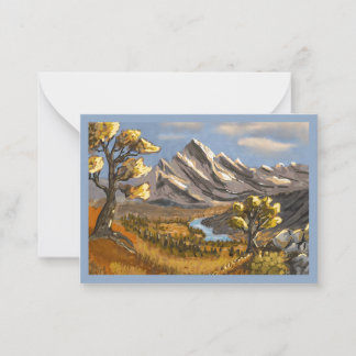 Cartão De Notas paysage peinture sur carte de voeux.