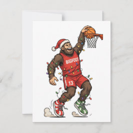 Cartão De Notas Pé Grande Sasquatch Basquete Natal 2026 Feriado