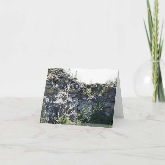 Cartão De Notas Peaceful Granite Rock Quarry Wall Nature  (Frente)