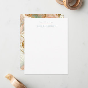 Cartão De Notas Peach Pastel Floral Personal Stationery