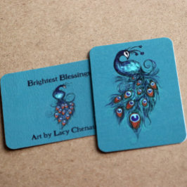 Cartão De Notas Peacock Feather Teal Peacocks