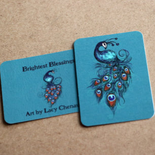 Cartão De Notas Peacock Feather Teal Peacocks