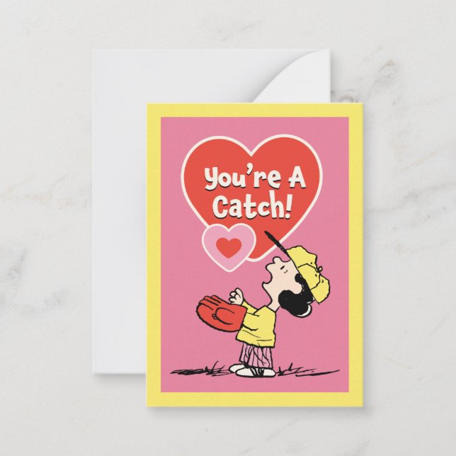 Cartão De Notas Peanuts | Lucy You're A Catch! (Frente)
