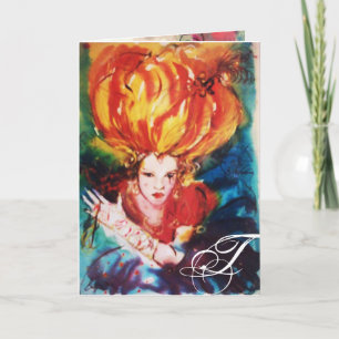 CARTÃO DE NOTAS PEDRA NO MONOGRAMA VERMELHO