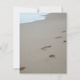 Cartão De Notas Pegadas numa praia moçambicana